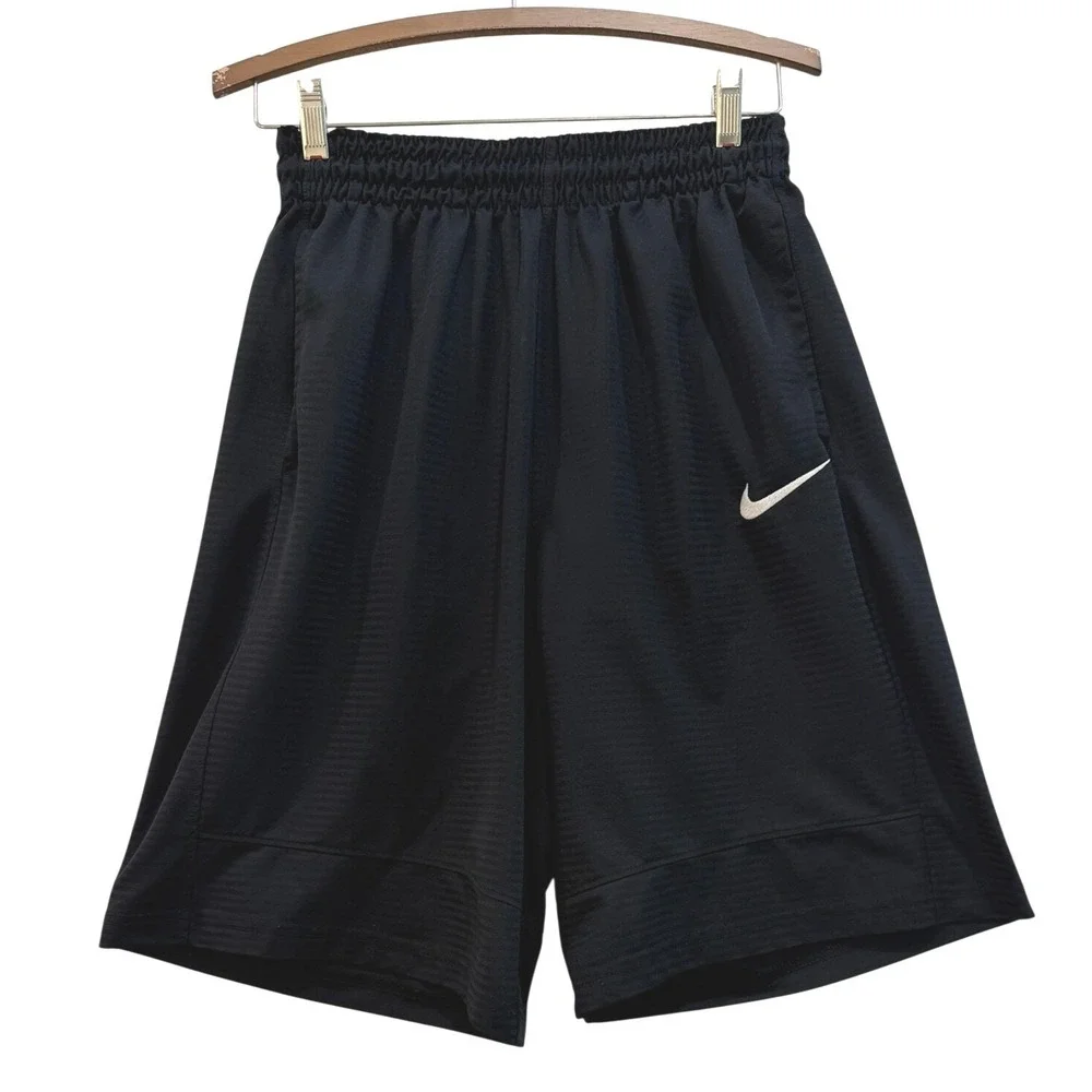 Nike Mens Basketball Shorts Black Striped Texture Athletic Gym Training Size M